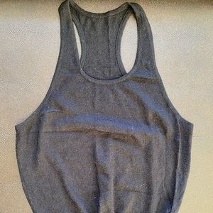 Knit tank in black, mohair, viscose, acrylic, S